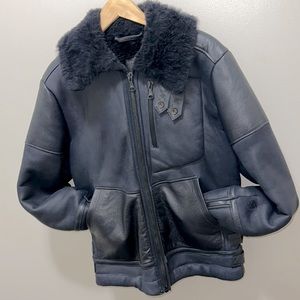 G-star RAW Midnight Premium Air Defence Shearling Bomber, (Medium) MSRP $559.00